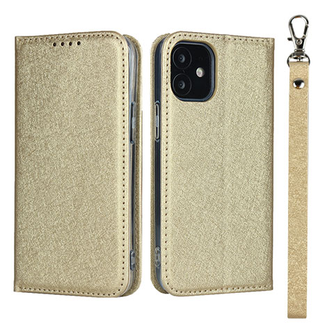 Funda de Cuero Cartera con Soporte Carcasa L09 para Apple iPhone 12 Oro