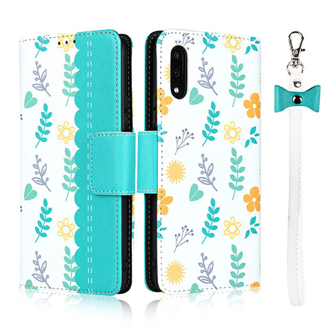 Funda de Cuero Cartera con Soporte Carcasa L09 para Huawei P Smart Z (2019) Cian