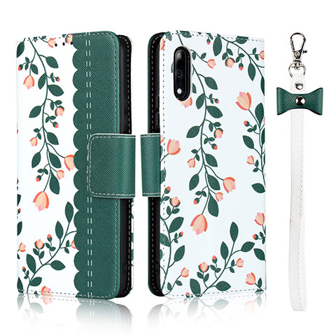 Funda de Cuero Cartera con Soporte Carcasa L09 para Huawei P Smart Z (2019) Verde