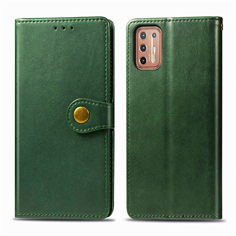 Funda de Cuero Cartera con Soporte Carcasa L09 para Motorola Moto G9 Plus Verde