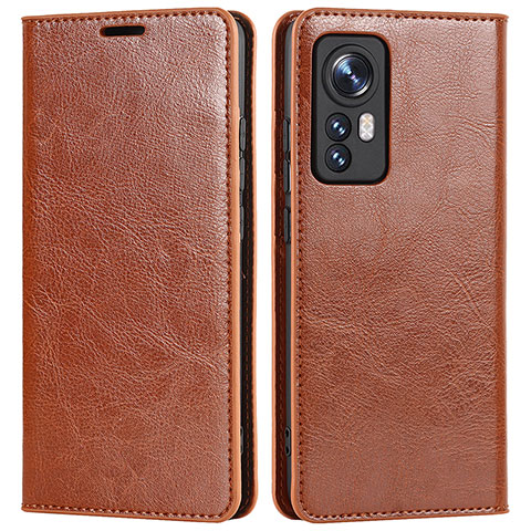 Funda de Cuero Cartera con Soporte Carcasa L09 para Xiaomi Mi 12 5G Marron Claro