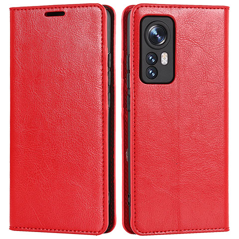 Funda de Cuero Cartera con Soporte Carcasa L09 para Xiaomi Mi 12S 5G Rojo