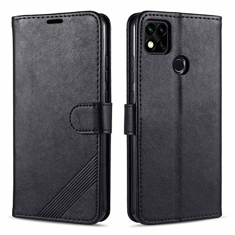 Funda de Cuero Cartera con Soporte Carcasa L09 para Xiaomi Redmi 9 Activ Negro