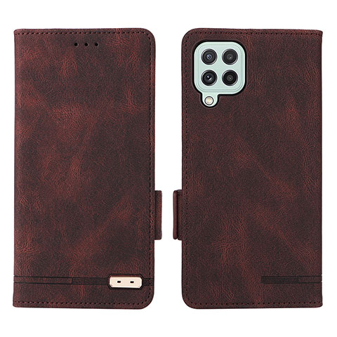 Funda de Cuero Cartera con Soporte Carcasa L09Z para Samsung Galaxy A22 4G Marron