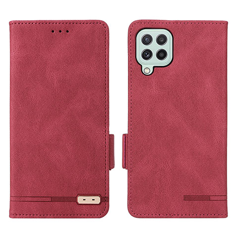 Funda de Cuero Cartera con Soporte Carcasa L09Z para Samsung Galaxy A22 4G Rojo