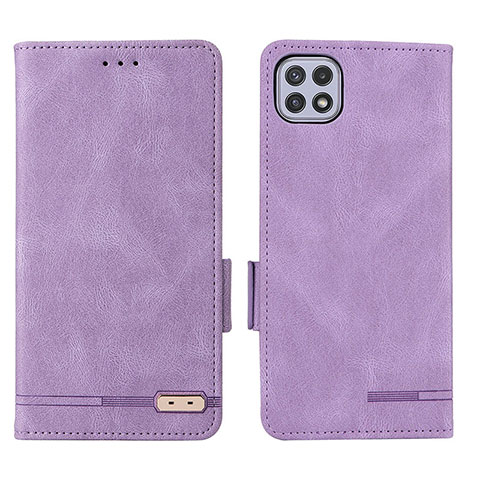 Funda de Cuero Cartera con Soporte Carcasa L09Z para Samsung Galaxy A22 5G Morado