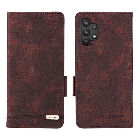 Funda de Cuero Cartera con Soporte Carcasa L09Z para Samsung Galaxy A32 4G Marron