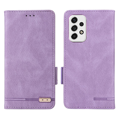 Funda de Cuero Cartera con Soporte Carcasa L09Z para Samsung Galaxy A53 5G Morado