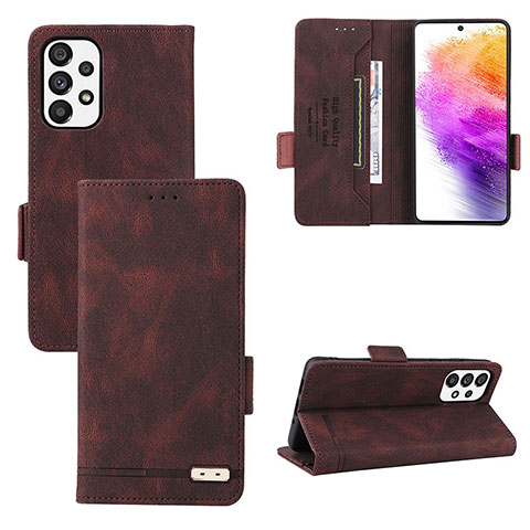 Funda de Cuero Cartera con Soporte Carcasa L09Z para Samsung Galaxy A73 5G Marron