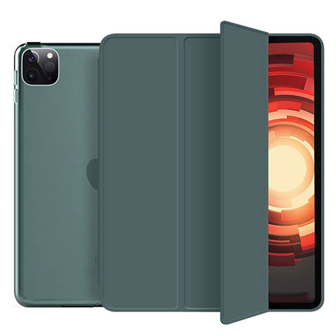 Funda de Cuero Cartera con Soporte Carcasa L10 para Apple iPad Pro 11 (2020) Verde