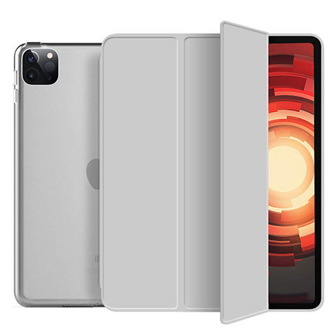 Funda de Cuero Cartera con Soporte Carcasa L10 para Apple iPad Pro 11 (2022) Plata