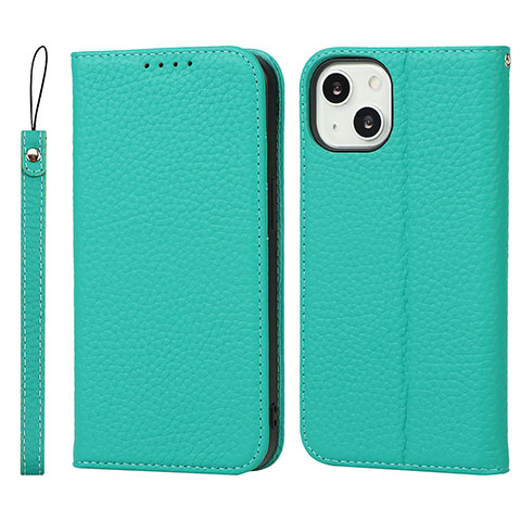 Funda de Cuero Cartera con Soporte Carcasa L10 para Apple iPhone 13 Mini Verde