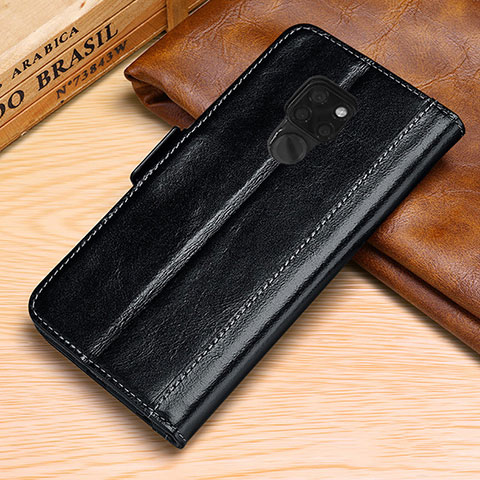 Funda de Cuero Cartera con Soporte Carcasa L10 para Huawei Mate 20 Negro