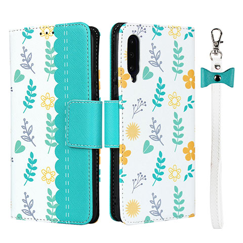 Funda de Cuero Cartera con Soporte Carcasa L10 para Huawei P Smart Pro (2019) Cian