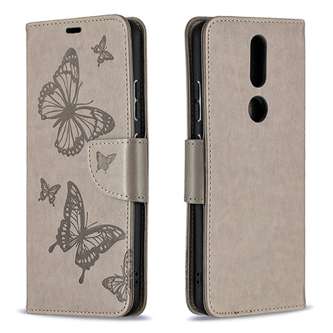 Funda de Cuero Cartera con Soporte Carcasa L10 para Nokia 2.4 Gris