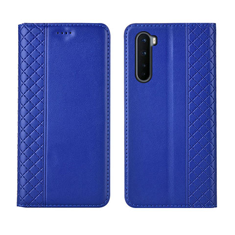 Funda de Cuero Cartera con Soporte Carcasa L10 para OnePlus Nord Azul