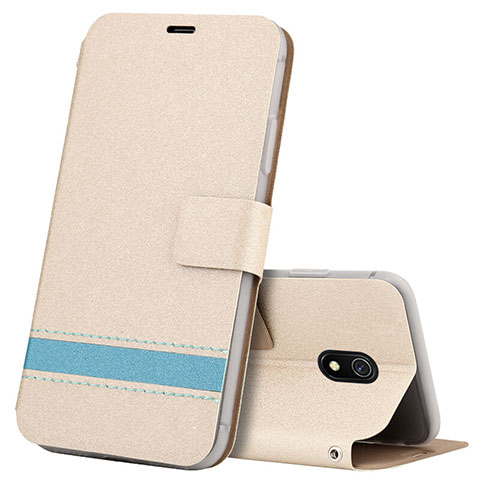 Funda de Cuero Cartera con Soporte Carcasa L10 para Xiaomi Redmi 8A Oro