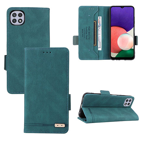 Funda de Cuero Cartera con Soporte Carcasa L10Z para Samsung Galaxy A22 5G Verde