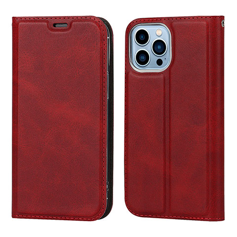 Funda de Cuero Cartera con Soporte Carcasa L11 para Apple iPhone 14 Pro Max Rojo