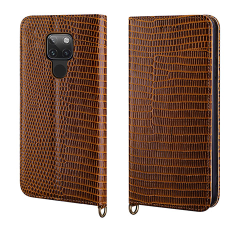 Funda de Cuero Cartera con Soporte Carcasa L11 para Huawei Mate 20 Marron