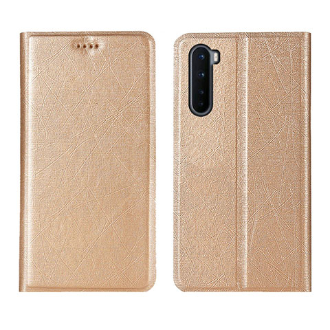 Funda de Cuero Cartera con Soporte Carcasa L11 para OnePlus Nord Oro