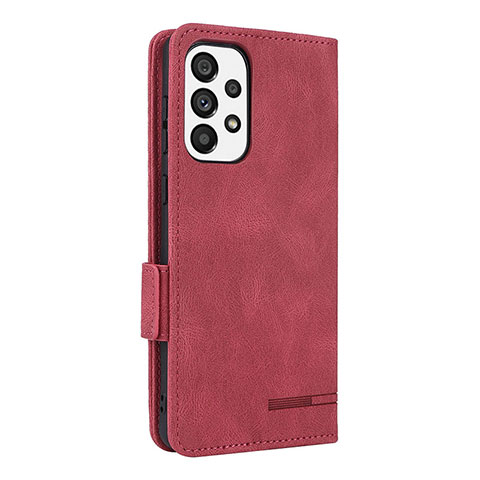 Funda de Cuero Cartera con Soporte Carcasa L11Z para Samsung Galaxy A73 5G Rojo