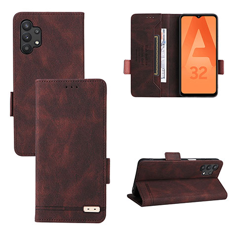 Funda de Cuero Cartera con Soporte Carcasa L11Z para Samsung Galaxy M32 5G Marron