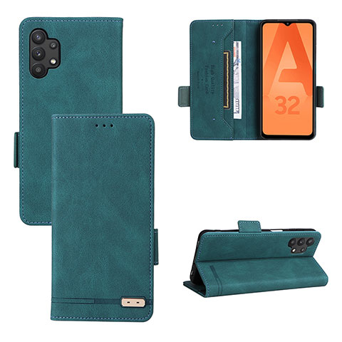 Funda de Cuero Cartera con Soporte Carcasa L11Z para Samsung Galaxy M32 5G Verde