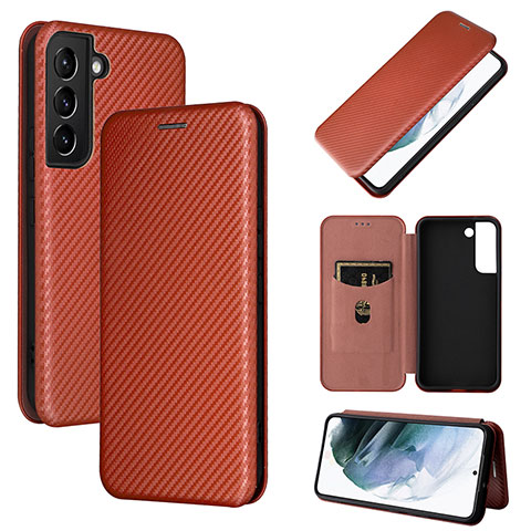 Funda de Cuero Cartera con Soporte Carcasa L11Z para Samsung Galaxy S22 Plus 5G Marron