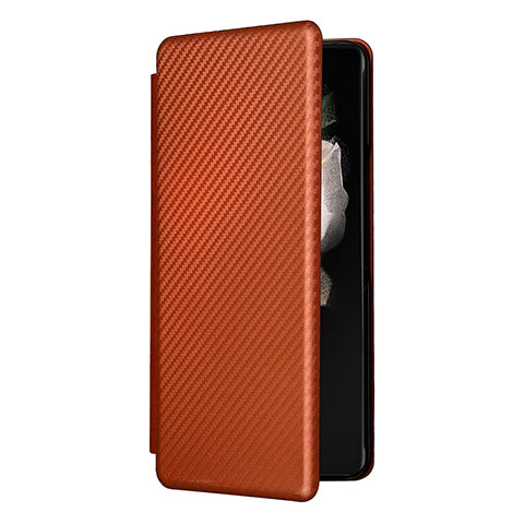 Funda de Cuero Cartera con Soporte Carcasa L11Z para Samsung Galaxy Z Fold4 5G Marron