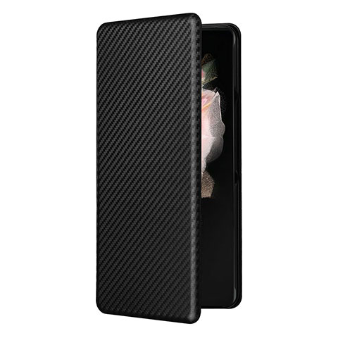 Funda de Cuero Cartera con Soporte Carcasa L11Z para Samsung Galaxy Z Fold4 5G Negro