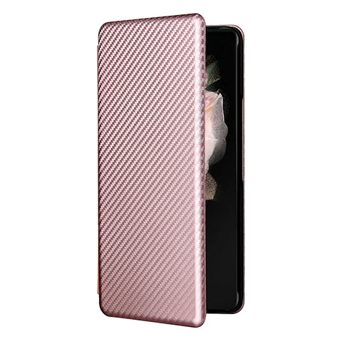 Funda de Cuero Cartera con Soporte Carcasa L11Z para Samsung Galaxy Z Fold4 5G Oro Rosa