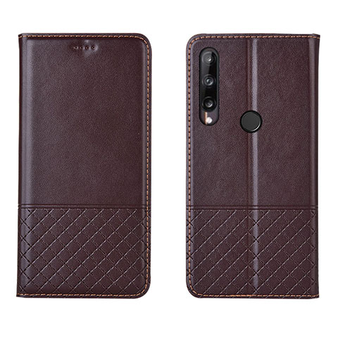 Funda de Cuero Cartera con Soporte Carcasa L12 para Huawei Honor 9C Marron