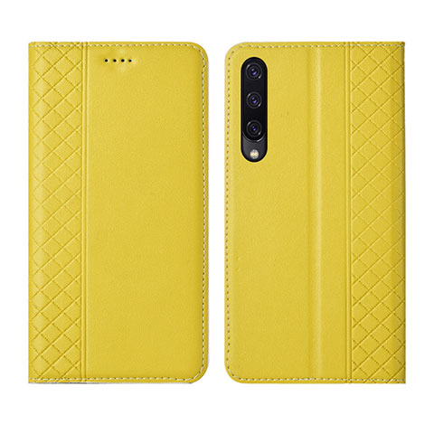 Funda de Cuero Cartera con Soporte Carcasa L12 para Huawei P Smart Pro (2019) Amarillo