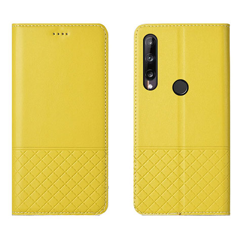 Funda de Cuero Cartera con Soporte Carcasa L12 para Huawei P40 Lite E Amarillo