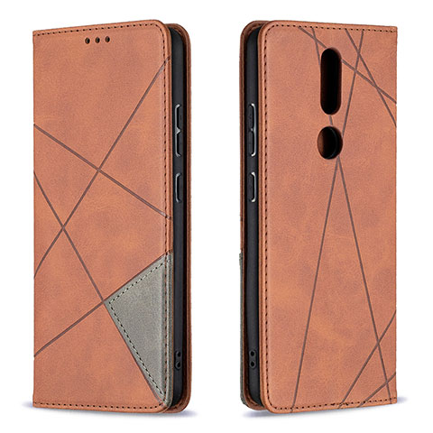 Funda de Cuero Cartera con Soporte Carcasa L12 para Nokia 2.4 Marron