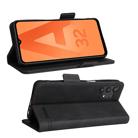 Funda de Cuero Cartera con Soporte Carcasa L12Z para Samsung Galaxy A32 5G Negro