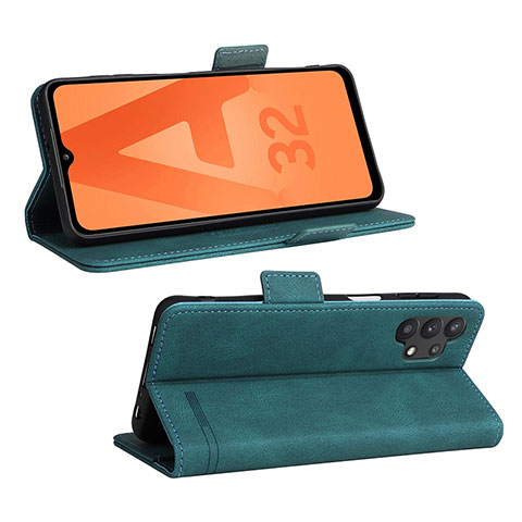 Funda de Cuero Cartera con Soporte Carcasa L12Z para Samsung Galaxy M32 5G Verde