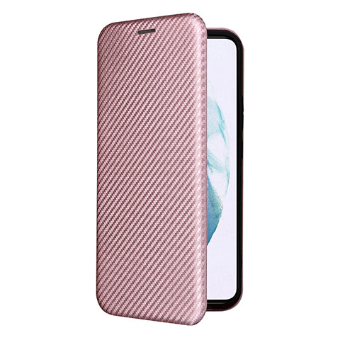 Funda de Cuero Cartera con Soporte Carcasa L12Z para Samsung Galaxy S21 FE 5G Oro Rosa