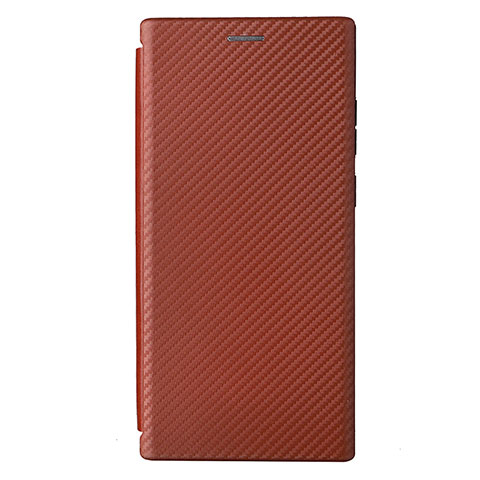 Funda de Cuero Cartera con Soporte Carcasa L12Z para Samsung Galaxy S23 Ultra 5G Marron