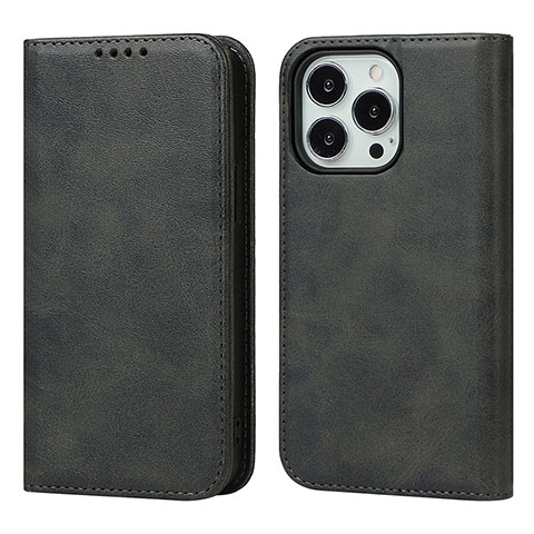 Funda de Cuero Cartera con Soporte Carcasa L14 para Apple iPhone 14 Pro Max Negro