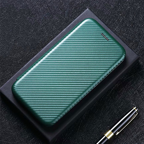 Funda de Cuero Cartera con Soporte Carcasa L14 para Nokia 2.4 Verde