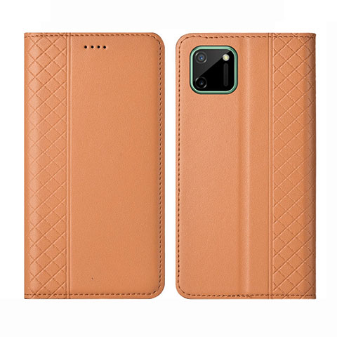 Funda de Cuero Cartera con Soporte Carcasa L14 para Realme C11 Naranja