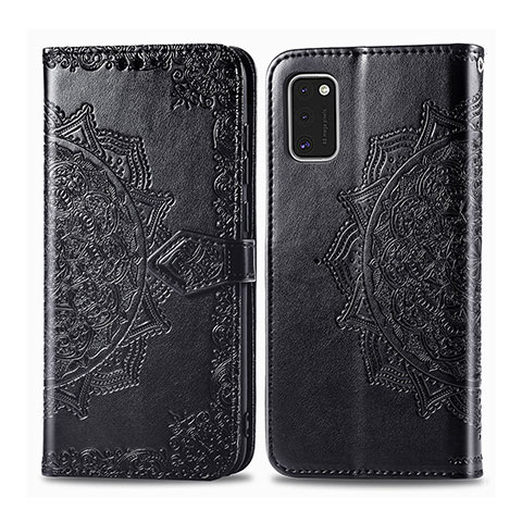 Funda de Cuero Cartera con Soporte Carcasa L14 para Samsung Galaxy A41 Negro