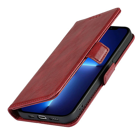 Funda de Cuero Cartera con Soporte Carcasa L15 para Apple iPhone 13 Rojo