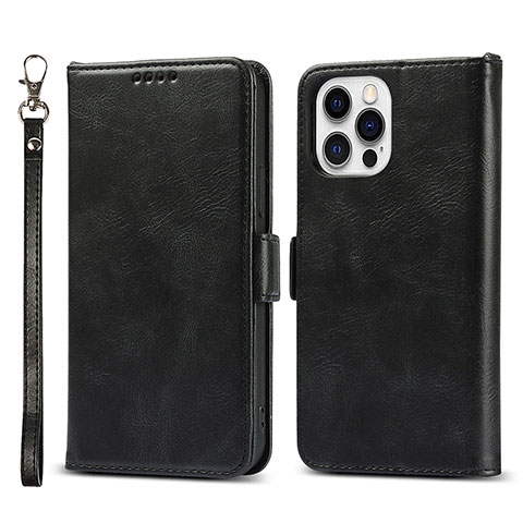 Funda de Cuero Cartera con Soporte Carcasa L15 para Apple iPhone 14 Pro Negro