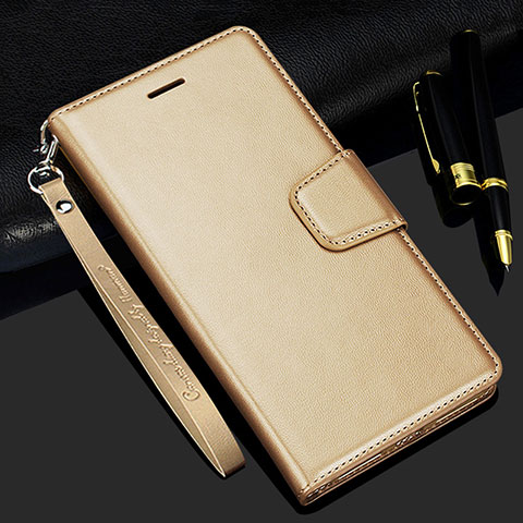 Funda de Cuero Cartera con Soporte Carcasa L16 para Realme C11 Oro