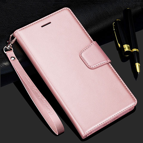 Funda de Cuero Cartera con Soporte Carcasa L16 para Realme C11 Oro Rosa