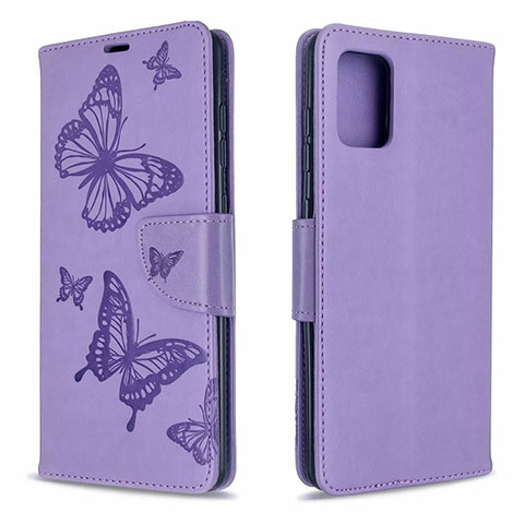 Funda de Cuero Cartera con Soporte Carcasa L17 para Samsung Galaxy A71 4G A715 Morado