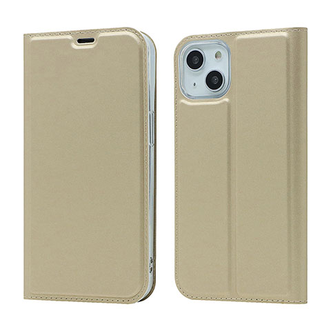 Funda de Cuero Cartera con Soporte Carcasa L18 para Apple iPhone 13 Oro